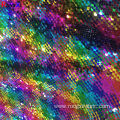 Rainbow Colorful red Sequin Embroidery Fabric